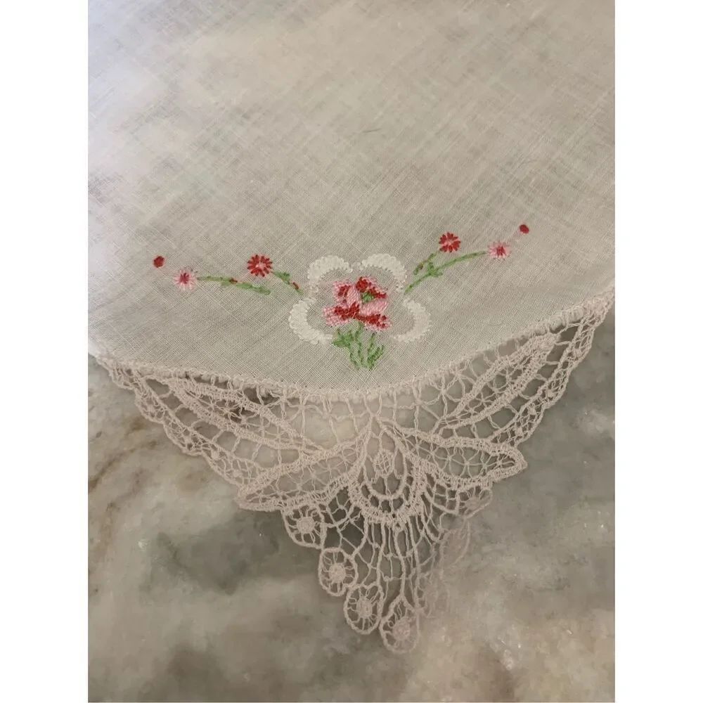 Handmade Antique Handkerchiefs ~ Three - Picture 2 of 11
